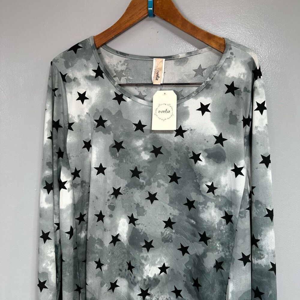 Evelie Women’s Plus Top Blouse sz 3X Hi Low Shirt NEW #E947